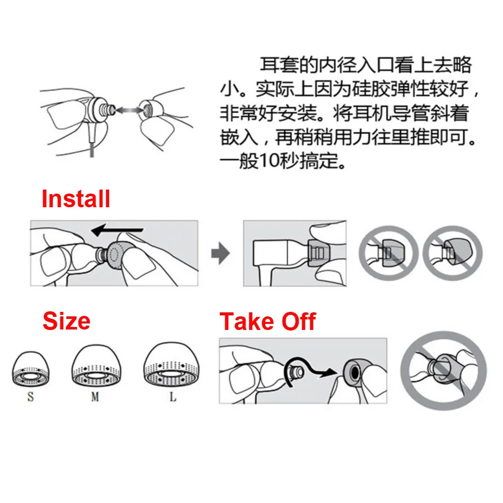 POYATU WI-1000X Silicone Ear Tips In Earbuds Eartips For SONY WH-1000XM2 Sleeve S/M/L Buds | Электроника