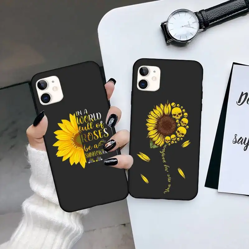 

Sunflower cute Phone Case for iPhone 7 8 11 12 Pro X XS XR Samsung A S 6 7 9plus 10plus 21s 71 mobile bags