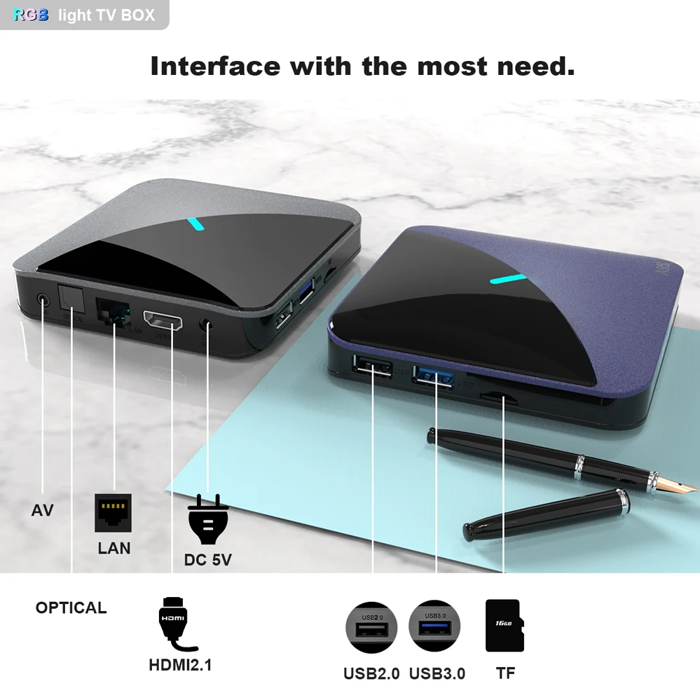 LEMDIOE A95X F3 RGB светильник ТВ приставка Android 9 0 4 Гб 64 ГБ 32 S905X3 Amlogic Wifi BT YouTube 1080P 2G 16G