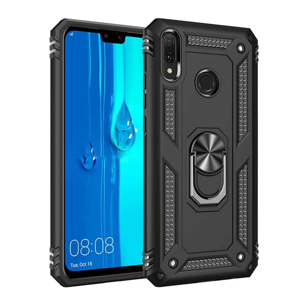 Металлический чехол с магнитным кольцом s для Xiao mi Red mi Note 7 K20 9T Чехол-Броня противоударный чехол-накладка для xiomi Red mi Note7 Pro Чехол - Color: Black