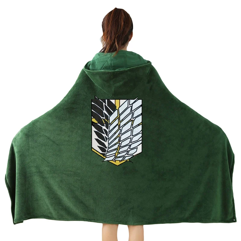 

Attack on Titan Blanket Cloak Creative Design Cape Polyester Cosplay Shawl Costume Hoodie Warm Blanket Nap Blanket