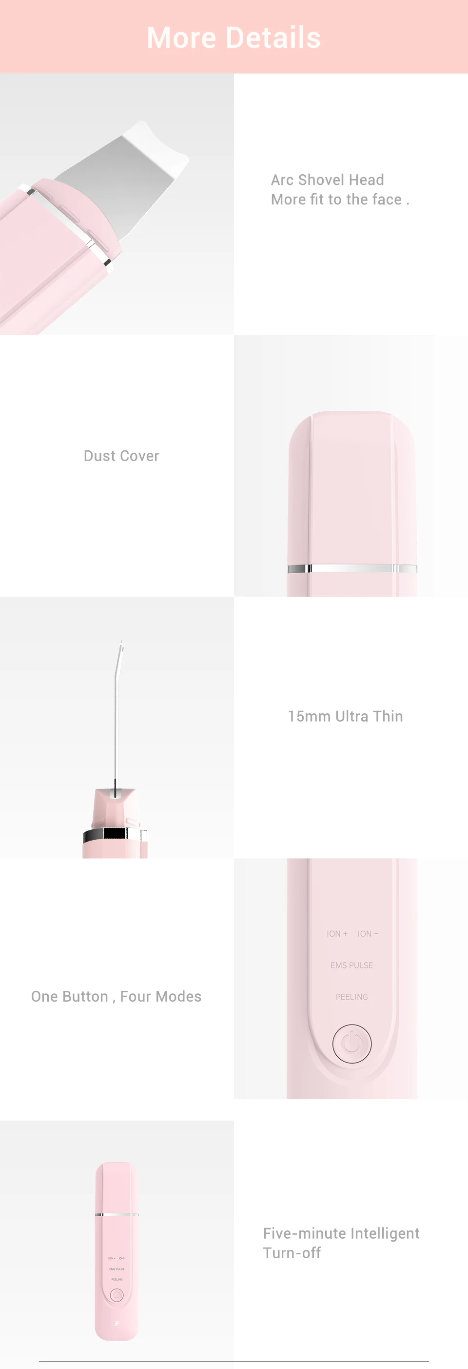 Xiaomi inFace Ultrasonic Ion Cleansing Instrument Massage Skin Scrubber Peeling Shovel Facial Pore Cleaner Machine