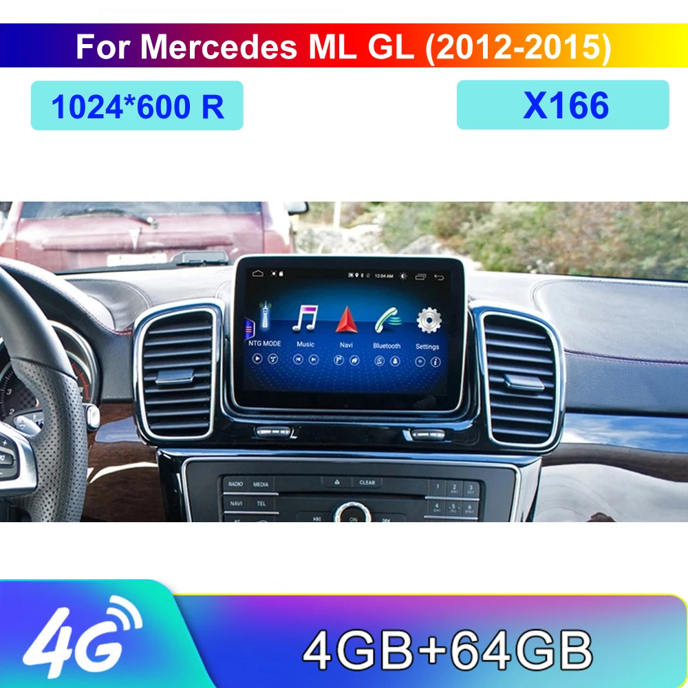 8 ядерный 4 + 64G Автомобильный дисплей Android дюйма для Mercedes Benz M ML W166 GL X166 2012 2015 экран