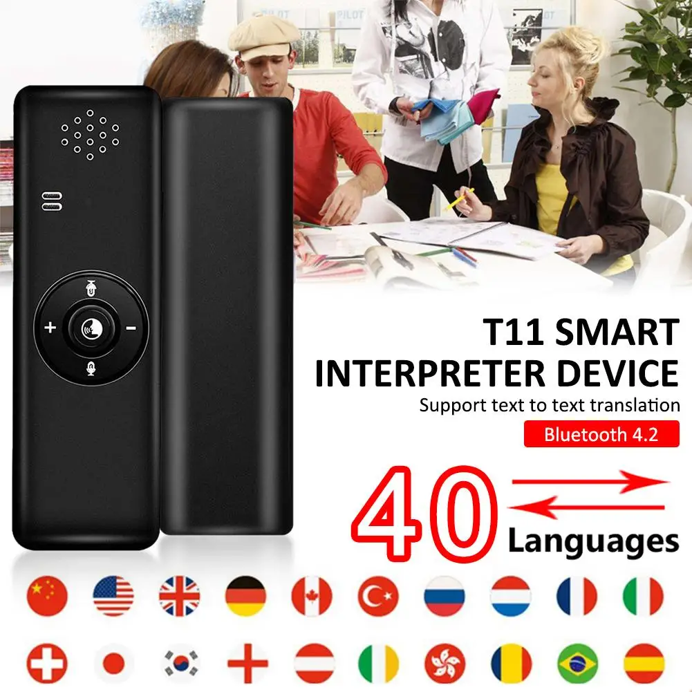 

Smart Voice Translator Real Time Handheld T11 Interpreter Support 40 Multi Language For Android iOS Learning Travelling Business