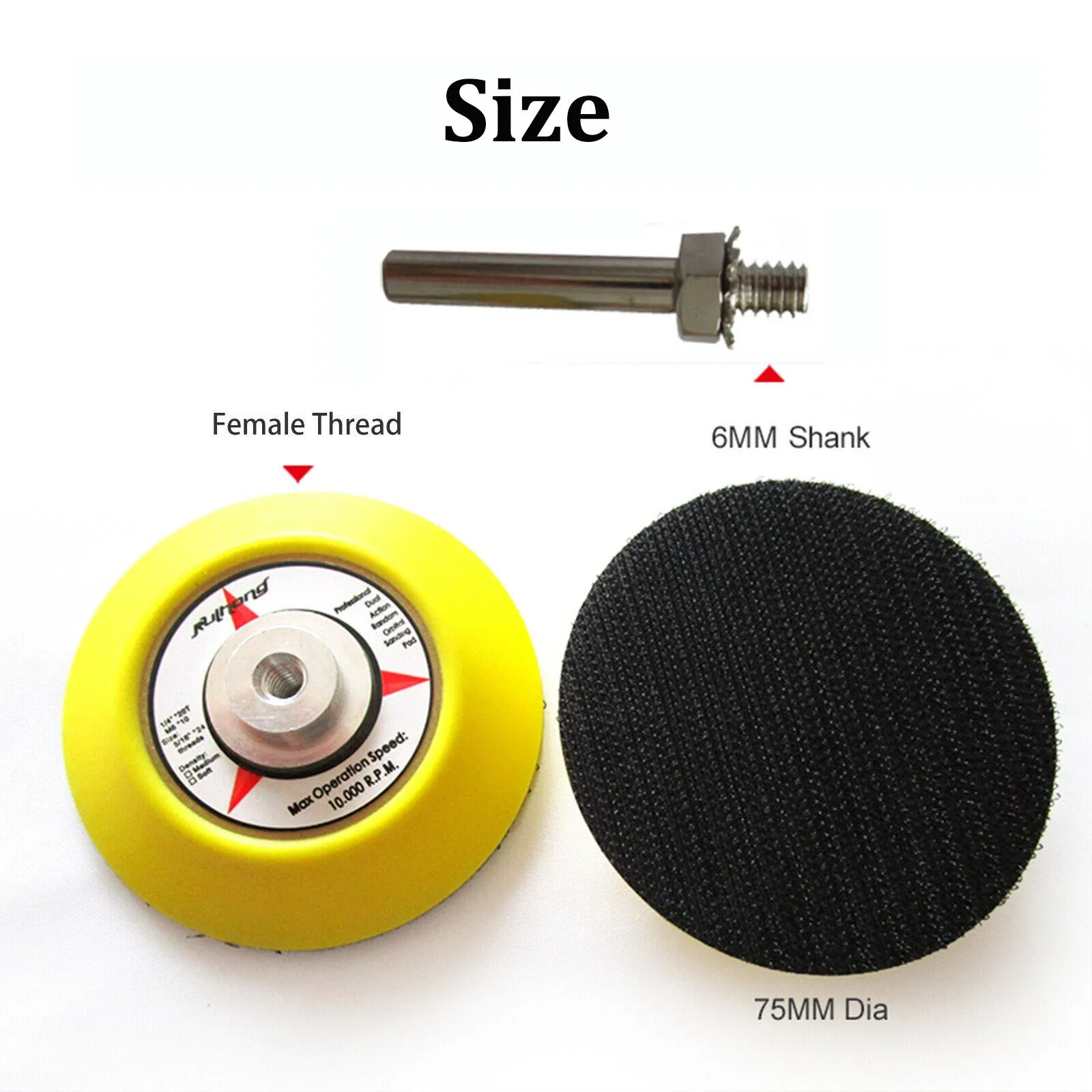 

1 Set Polishing Backing Pad Connecting Rod 3'' 75mm Drill Attachment For Electric Polisher Accessories