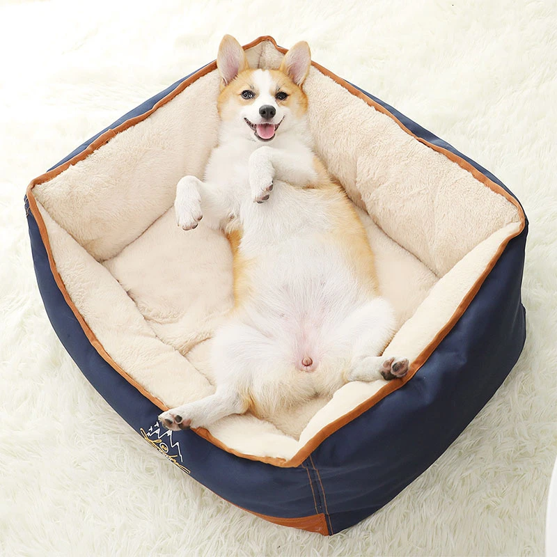 Роскошная кровать для домашних животных диван домик собак моющаяся теплая