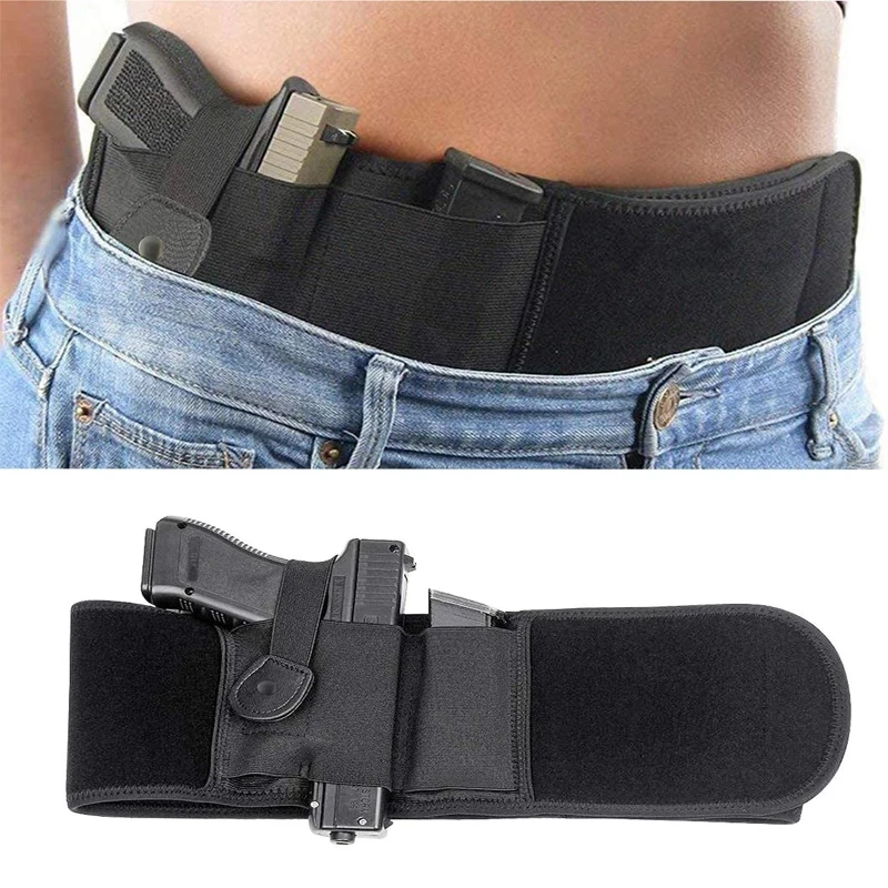 

Tactical Belly Gun Holster Invisible Belt Bag Concealed Carry Elastic Girdle Waist Pistol Case For Glock 17 19 Hunting Magazine