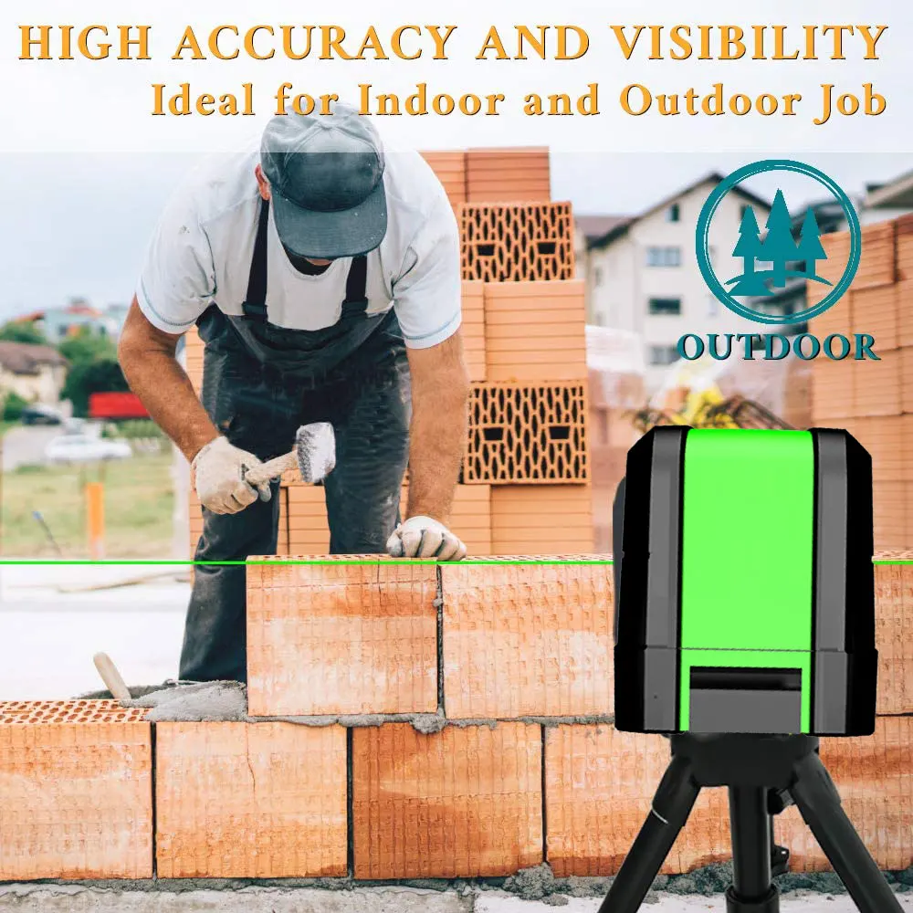 Зеленый лазерный нивелир инструмент 360 самонивелирующийся с перекрестными