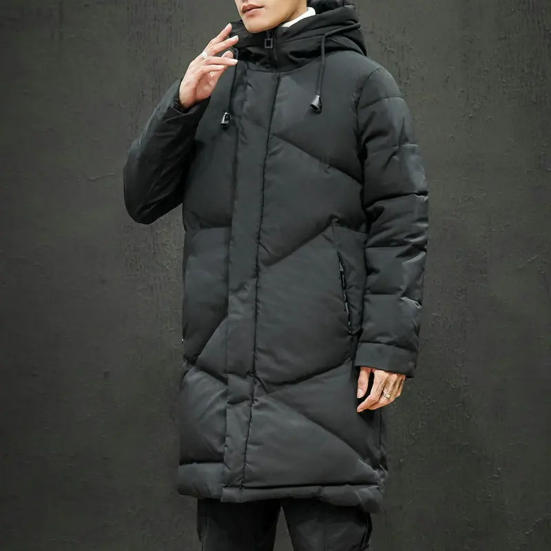 New style loose plus size Japanese men's winter mid-length down jacket cotton jacket plus size men's clothing