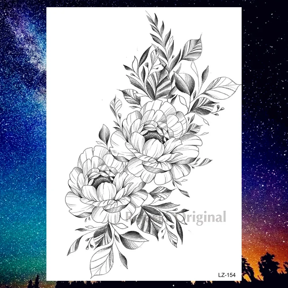 PLZ154 DIY Geometric Wolf Temporary Tattoos For Women Men Body Art Arm Tattoos Sticker Realistic Fake Dreamcatcher Coyote Flower Tatoos - Цвет: PLZ154