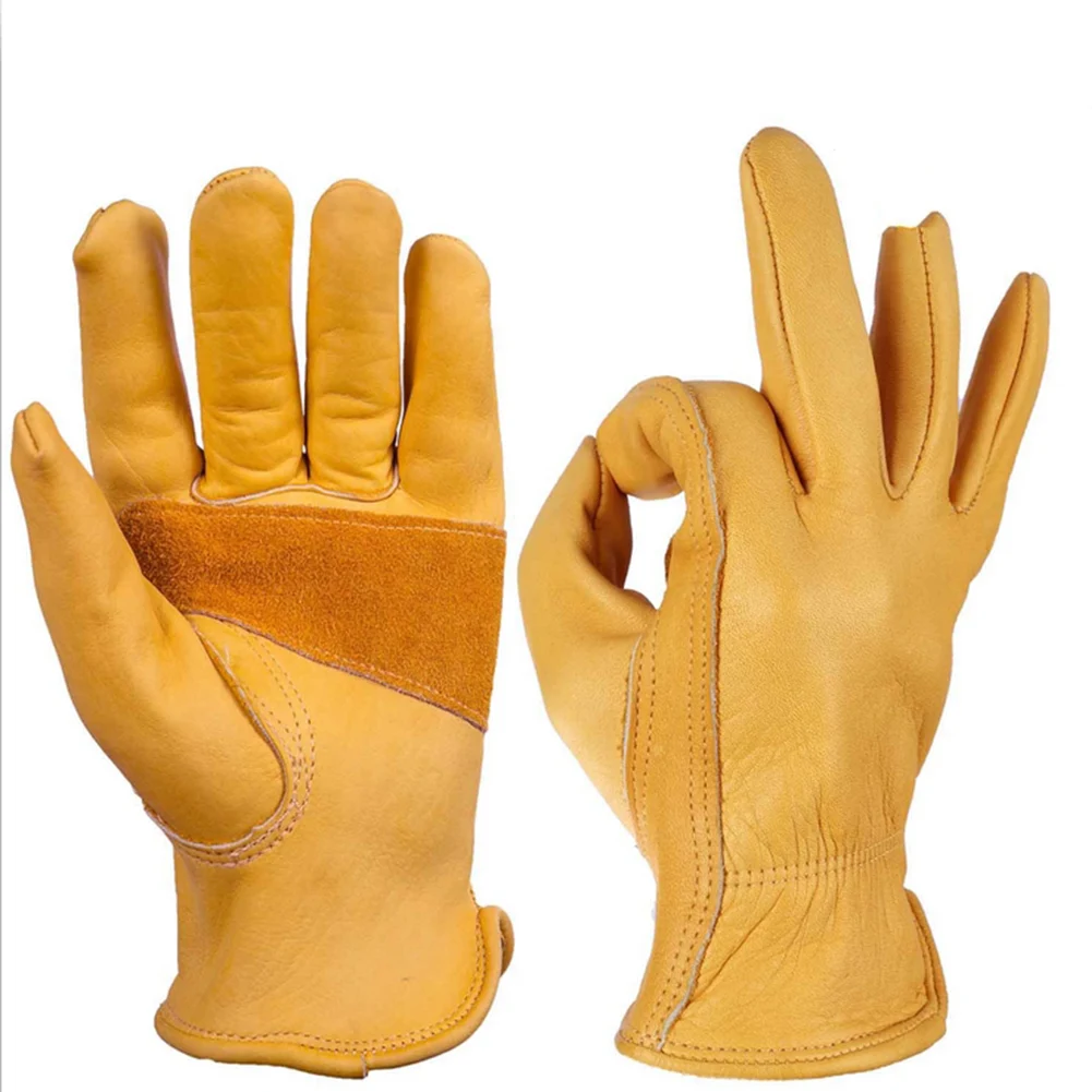Unisex Cycling Stretchable Working Outdoor Five Fingers Gardening Leather Gloves Retro | Спорт и развлечения