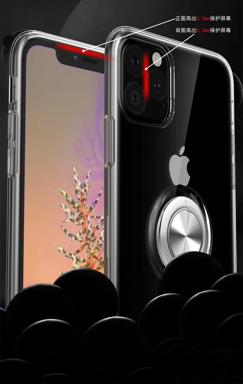 Чехол для iPhone XS Max чехол для iPhone 11 Pro максимальный чехол прозрачный мягкий силиконовый кольцо из ТПУ чехол для iPhone X 6 6s 7 8 Plus чехол Caque