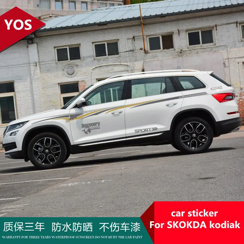 Для SKOKDA kodiak автомобильные наклейки модификация тела наклейки на уровне талии декоративные наклейки цветные полоски Потяните цветы kodiak