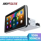 Автомагнитола AKAMATE, 1DIN, Android 10,0, 360 дюймов, поворотный экран, радио, видео, Plyaer, Apple Carplay, Android, GPS, Wi-Fi, Bluetooth