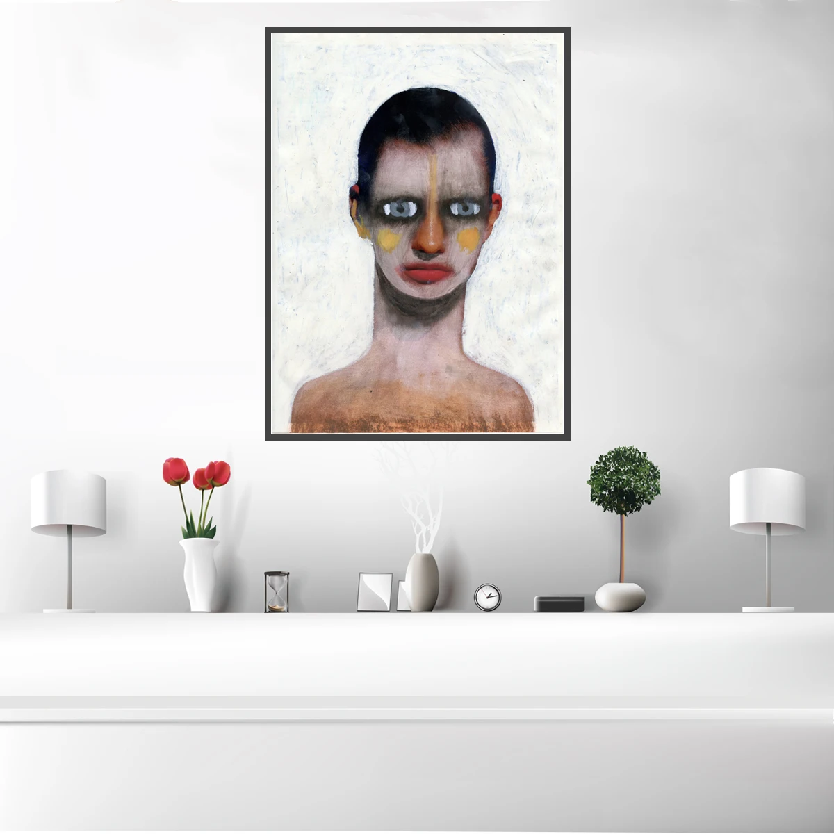 Абстрактный постер с изображением странной девушки Картина на холсте настенное