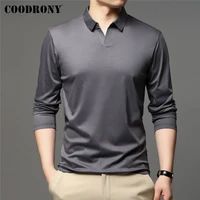 coodrony brand spring autumn new arrivals high quality 100 soft cotton fashion collar long sleeve polo shirt men clothing c5047