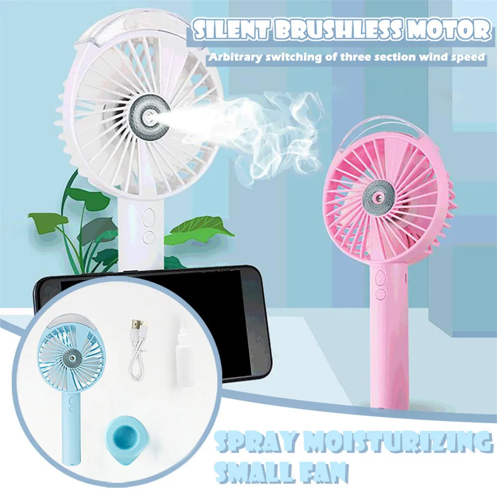 Rechargeable Mist Fan Outdoor Low Noise Smart Home Portable USB Handheld Multi-function Mini Summer Cool |