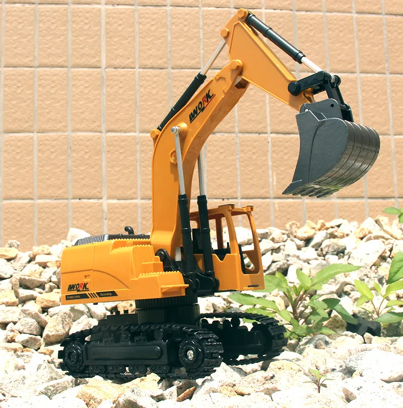 rc truck Children's remote control excavator toy simulation alloy model boy large digging electric Christmas gift | Игрушки и хобби