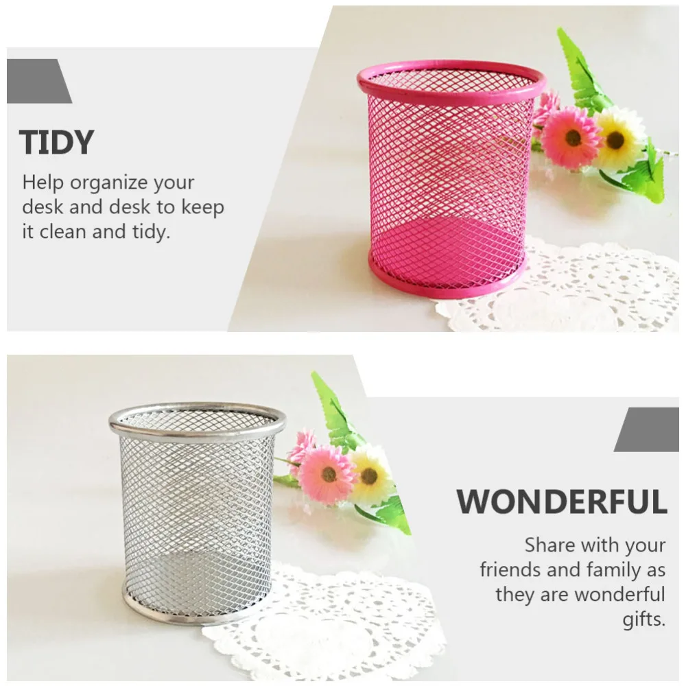 

1 Set 3Pcs Practical Metal Pen Holders Pen Storage Boxes (Random Color)