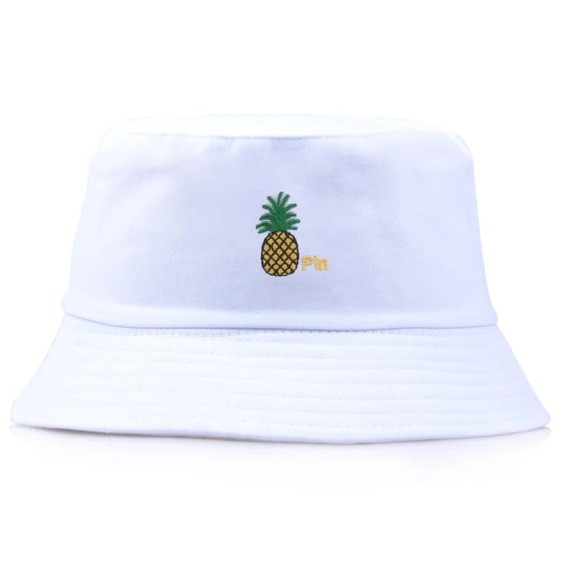 

Men Women Pineapple Bucket Hat Hip Hop Panama Fisherman Hats Embroidery Cotton Outdoor Summer Casual Swag Bob Visor Bucket Cap