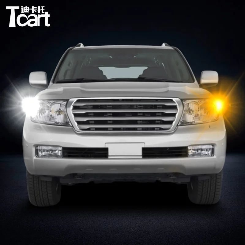 

Автомобильные аксессуары для toyota land cruiser 200, дневные ходовые лампы, сигнал поворота, Автомобильные Светодиодные ДХО 7440 T20 W21W WY21W 2008 2010 2011