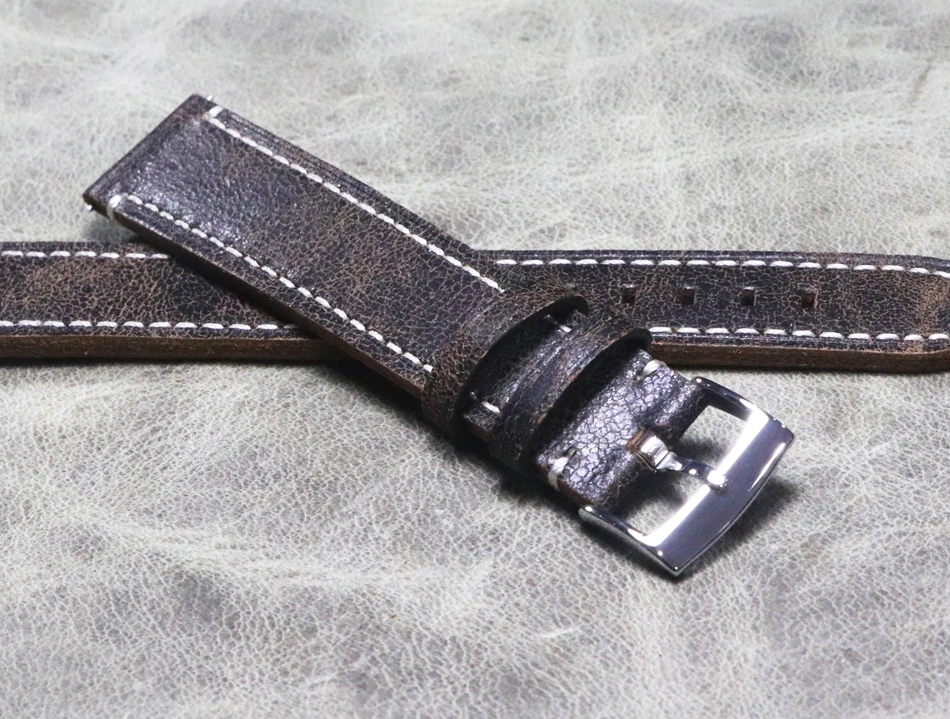 Large size XL Extended Watch belt 20 22mm Handmade Genuine Leather Lengthened Watch Band long Strap Cowhide watchband Bracelet