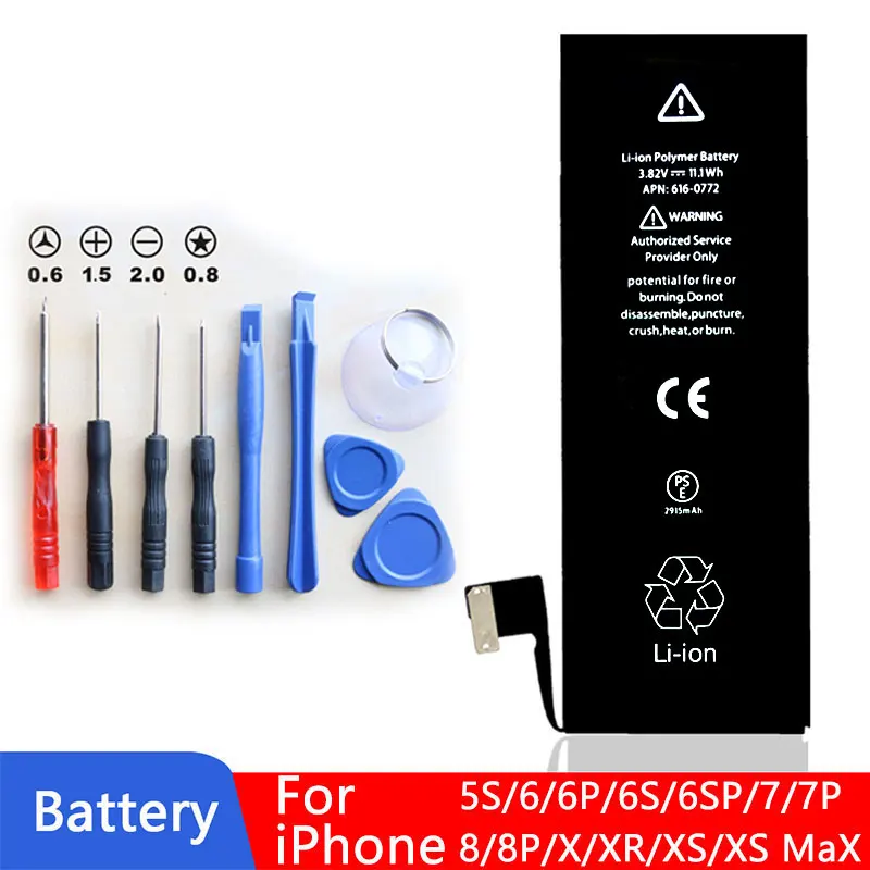 

2021 High capacity phone Battery Brand New For Apple 5 S SE 6 S 7 8 Plus 10 X Xr Xs Max Replacement Batteries For iPhone 6S