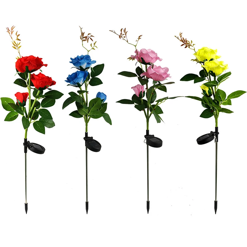 

LED Solar Lamp Simulation Rose Flower Light Garden Decoration Waterproof Outdoor Landscape Lawn Lamp Home Decor Flower Lights