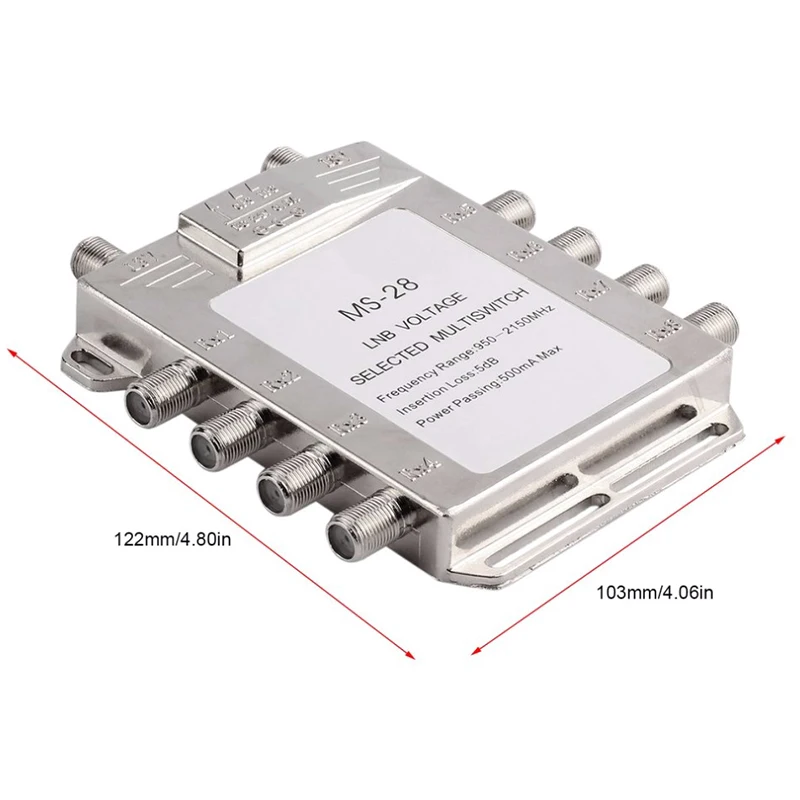 Portable 2in 8Out Satellite Signal Multiswitch 950-2150MHz LNB Voltage Selected Switch Low Loss Receiver | Компьютеры и офис