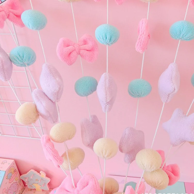 Корейские шторы со звездами украшение для спальни девочек прозрачные с бантом