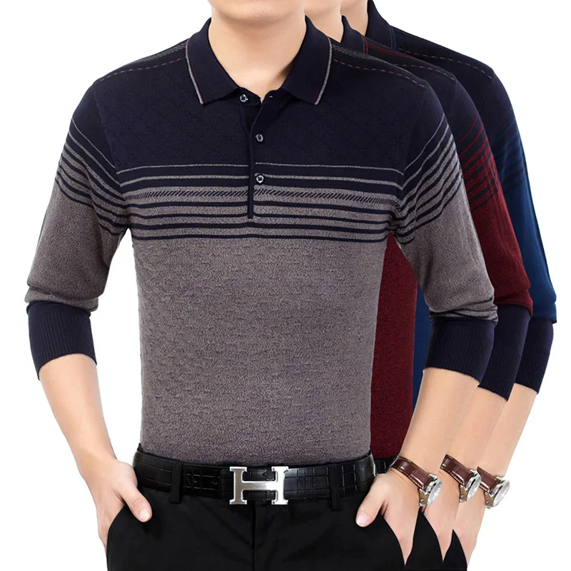 Брендовые трикотажные свитера мужские на пуговицах осенне-зимний легкий тонкий