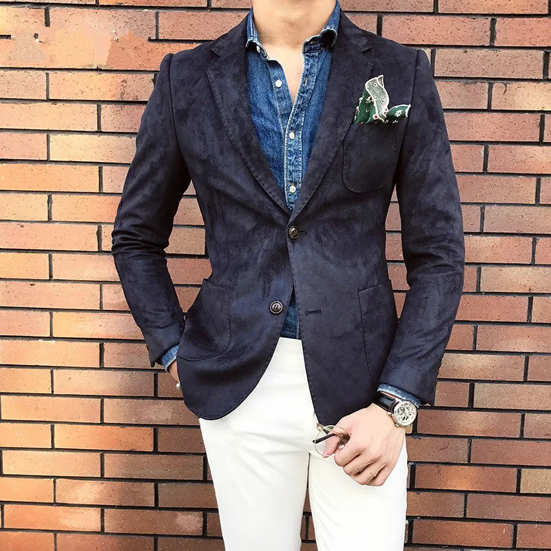 Блейзер Мужской с двумя пуговицами Осень зима размеры до 4xl|Пиджаки| |