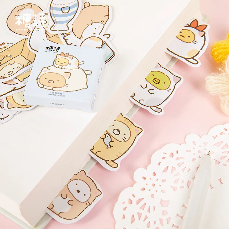 45 шт./упак. Sumikko Gurashi декоративные Стикеры канцелярские товары милый кот s