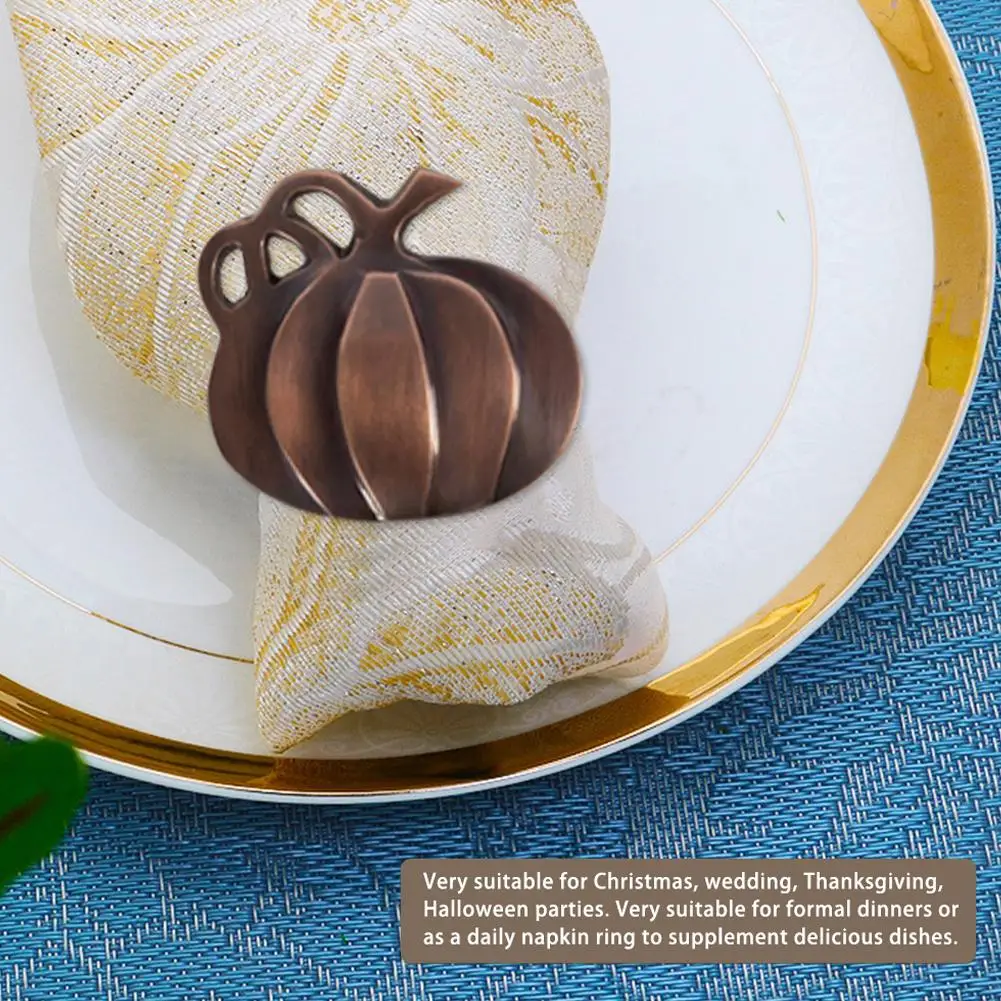 6/12 шт пасхальные Ретро Красный Медь тыква кольцо для салфетки Пряжка держатель