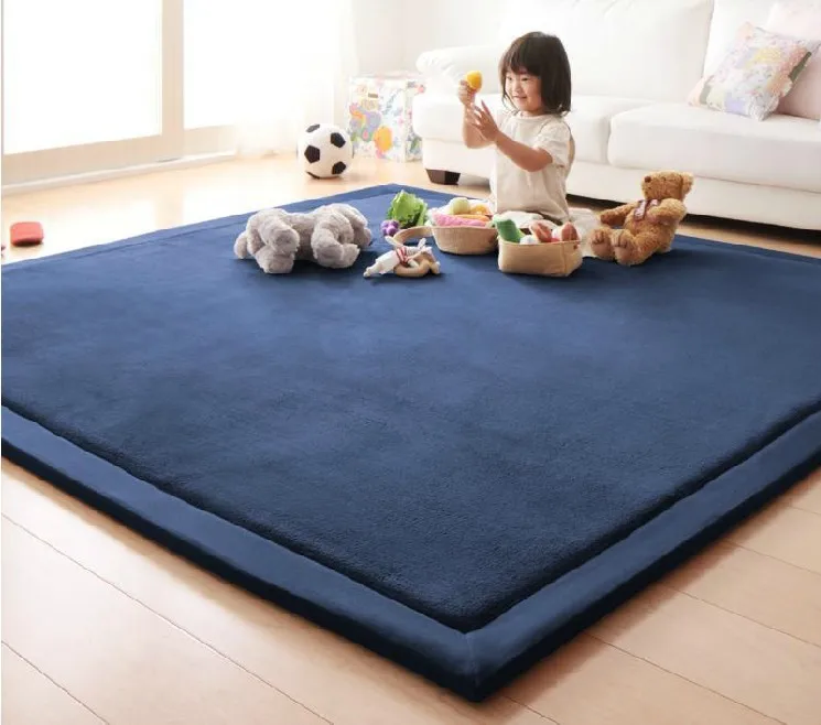 

Coral Fleece Carpet Thicken Water-absorption Non-slip Large Area Kid Crawl Mat Living Room Yoga Rectangle Solid Simple Rugs