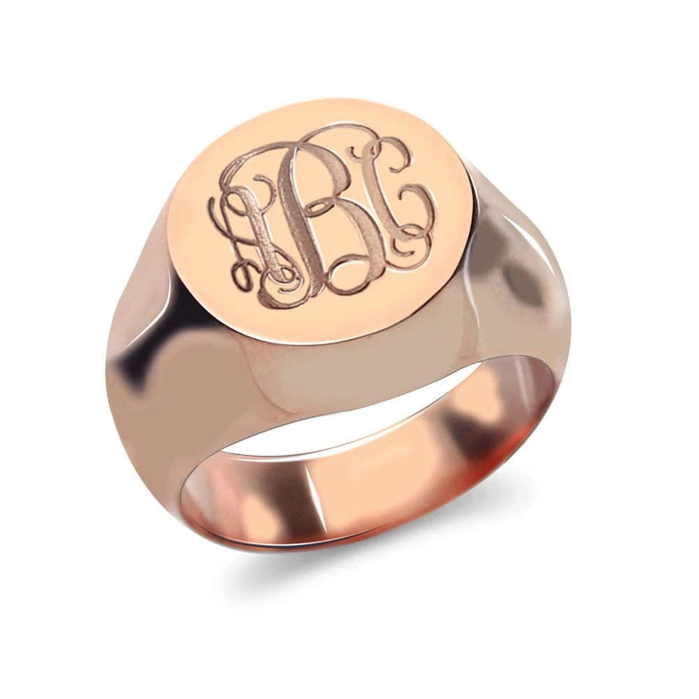 

Uonney Wholesale Jewelry Factory Engravable Signet Radiant Monogram Women Men Ring Jewelry Gift Valentines Accessories