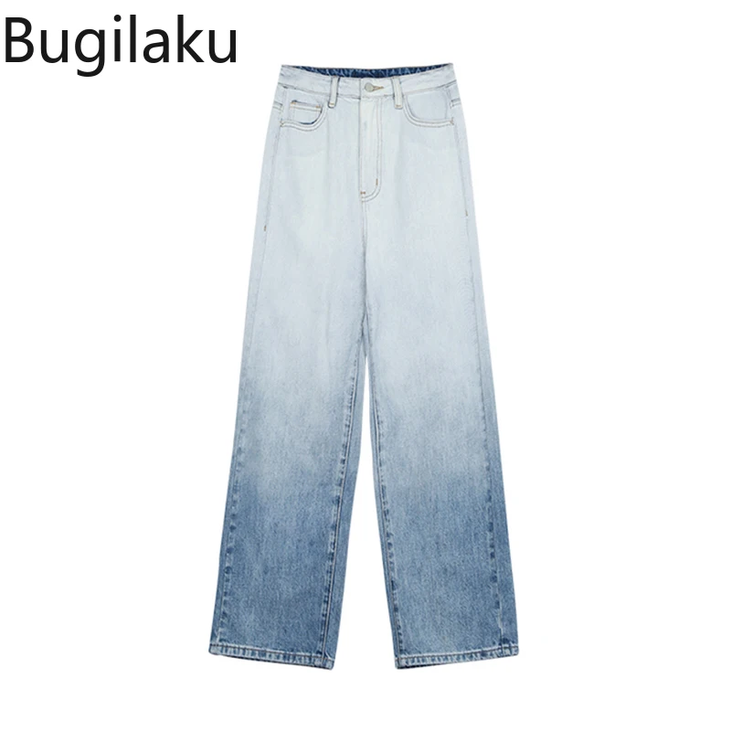 

Bugilaku Gradient High Waist Wide Leg Pants Jeans Women Fashion Loose Casual Baggy Trousers Streetwear New Chic Pantalones Femme