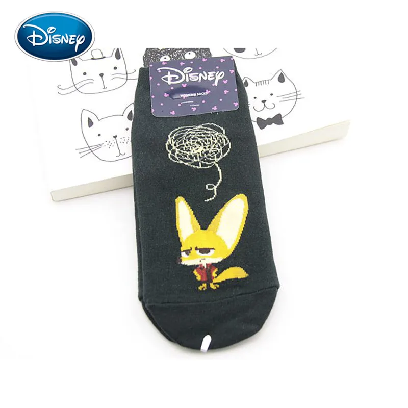 Disney Crazy animal city print Весна и лето тонкие хлопковые женские милые спортивные носки-лодочки с закрытым носком короткие носки - Цвет: Color1