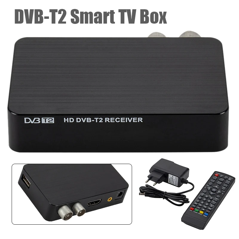 Мини DVB-T2 приемник HD 1080P ТВ приставка 3D видео цифровой наземный ТВ приемник Поддержка Встроенный H.264/MPEG-4 ТВ-тюнер