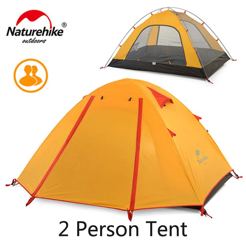2 Persons Orange NatureHike обновленная P серия UPF 50+ 2 3 4 человека Сверхлегкий 210T полиэстер ткань двухслойный открытый тент для путешествий, кемпинга - Цвет: 2 Persons Orange