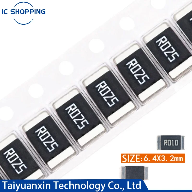 

50PCS 2512 SMD Alloy Resistor Sampling Resistor 1% 2W R040 R050 R060 R070 R100 R120 R150 R200 R250 R300 R500