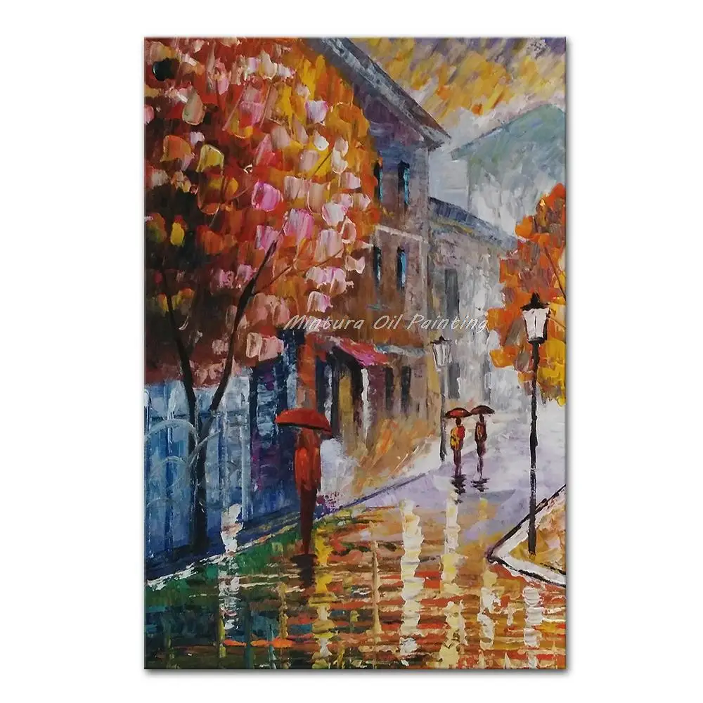

Hand Painted Modern Abstract Palerre Kinfe Landscape Oil Painting On Canvas Wall Art Pictures For Living Bedroom Home Decoration