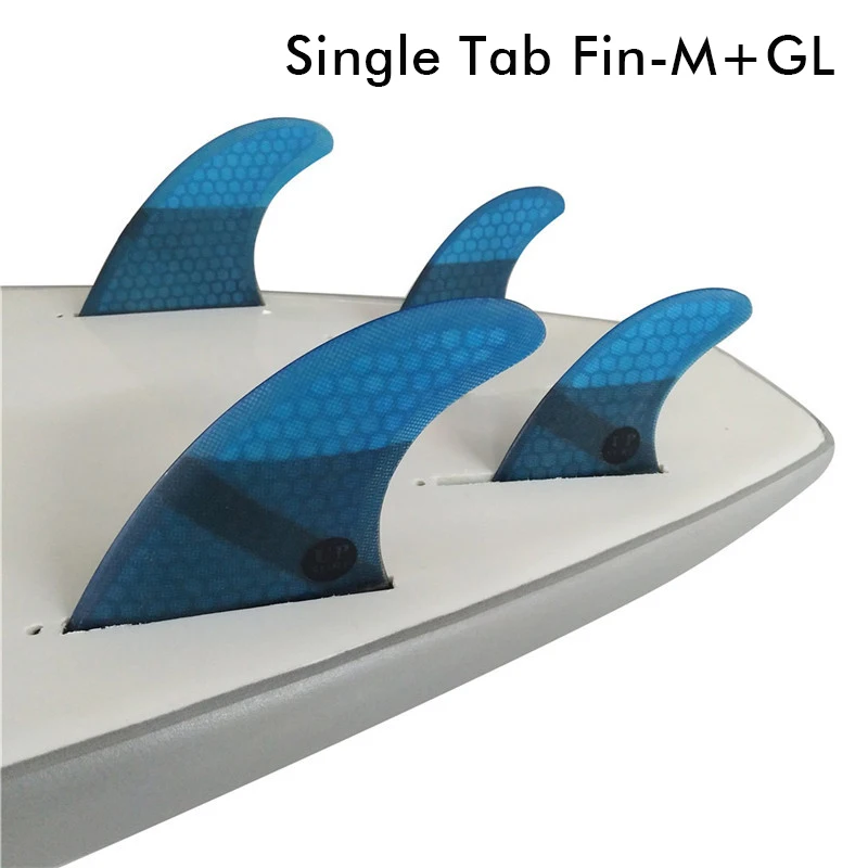 Плавники с одним язычком M + GL для серфборда Quad плавник Сотами стекловолоконная