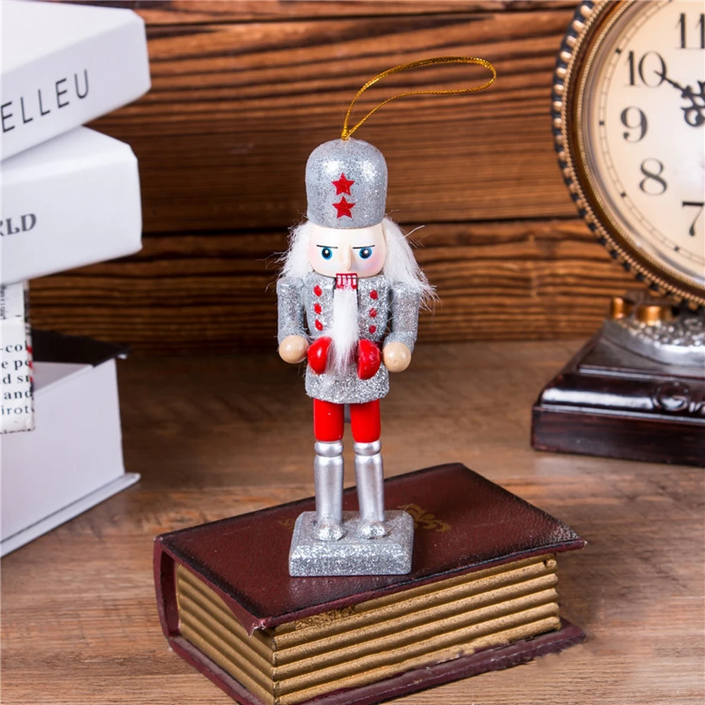 

Nutcracker Puppet 12cm Christmas Ornaments Desktop Decoration Cartoons Drawing Walnuts Soldiers Band Dolls Nutcracker Miniatures