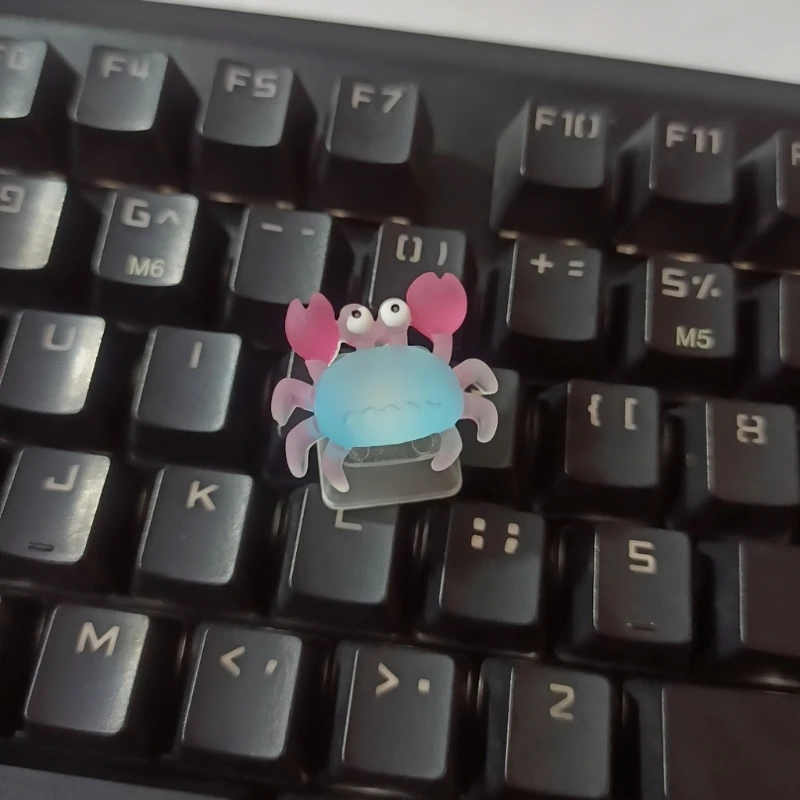 

C5AB Custom Cartoon Anime Crab Keycap Bottom Backlit Keycaps Gift for cherry MX Mechanical Keyboard Key Cap
