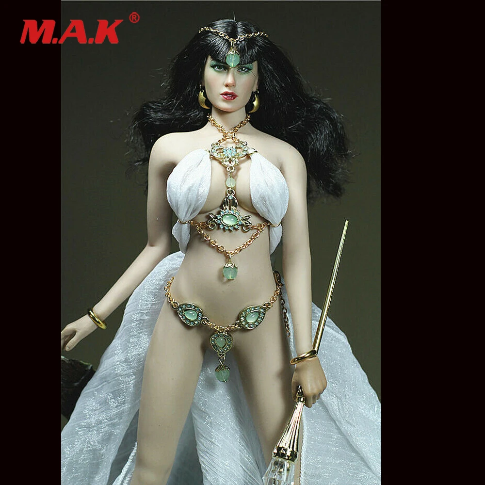 1/6 сексуальный женский белый богини платье одежда трость аксессуары модель для