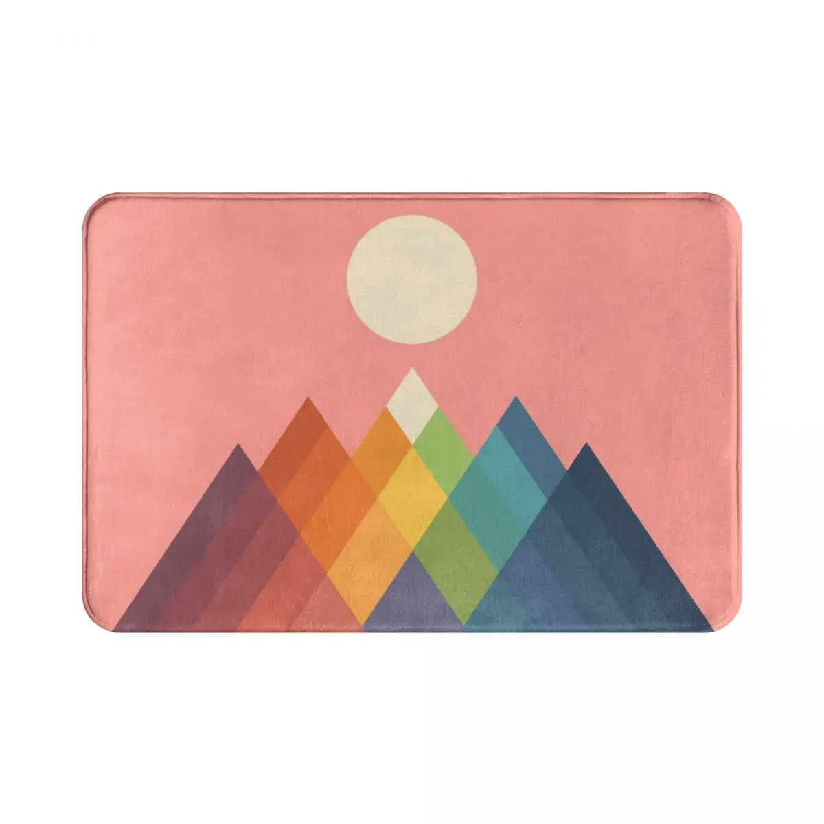 Напольный коврик Rainbow Peak из полиэстера нескользящий прочный ковер для ног в