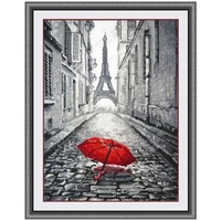 rain in paris patterns counted cross stitch 11ct 14ct 18ct diy chinese cross stitch kit embroidery needlework sets home decor