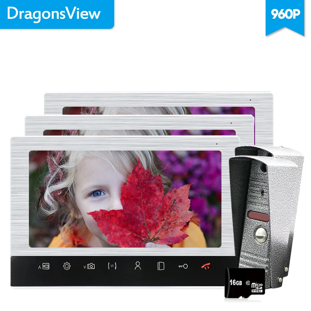 Видеодомофон Dragonsview 10 дюймов 960P с датчиком движения|Видеодомофон| |