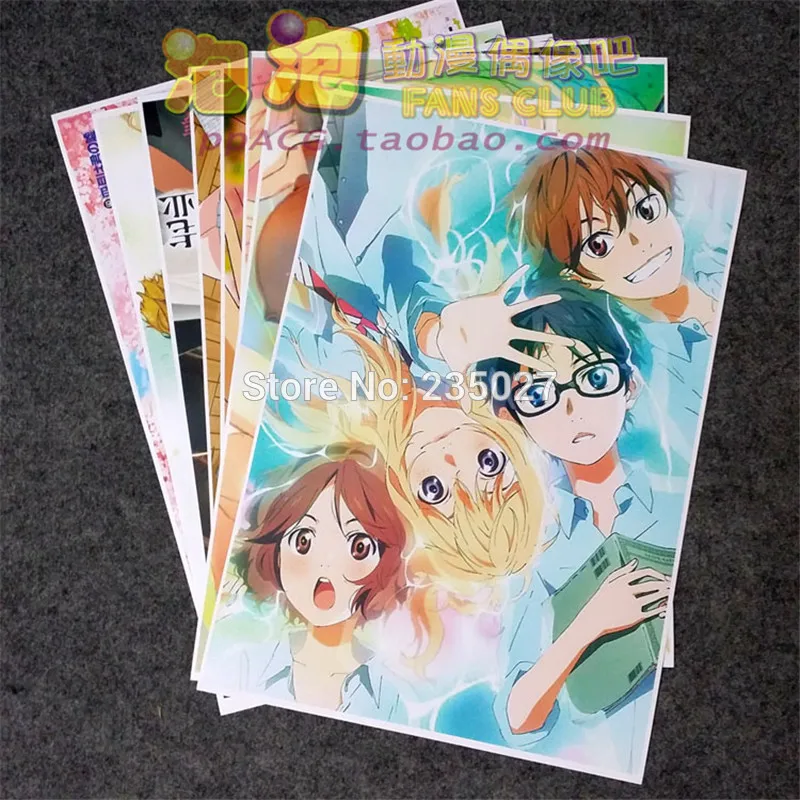 8 шт./компл. аниме ваша ложь в апреле плакат Arima Kousei Miyazono Kaori Tsubaki настенные картины